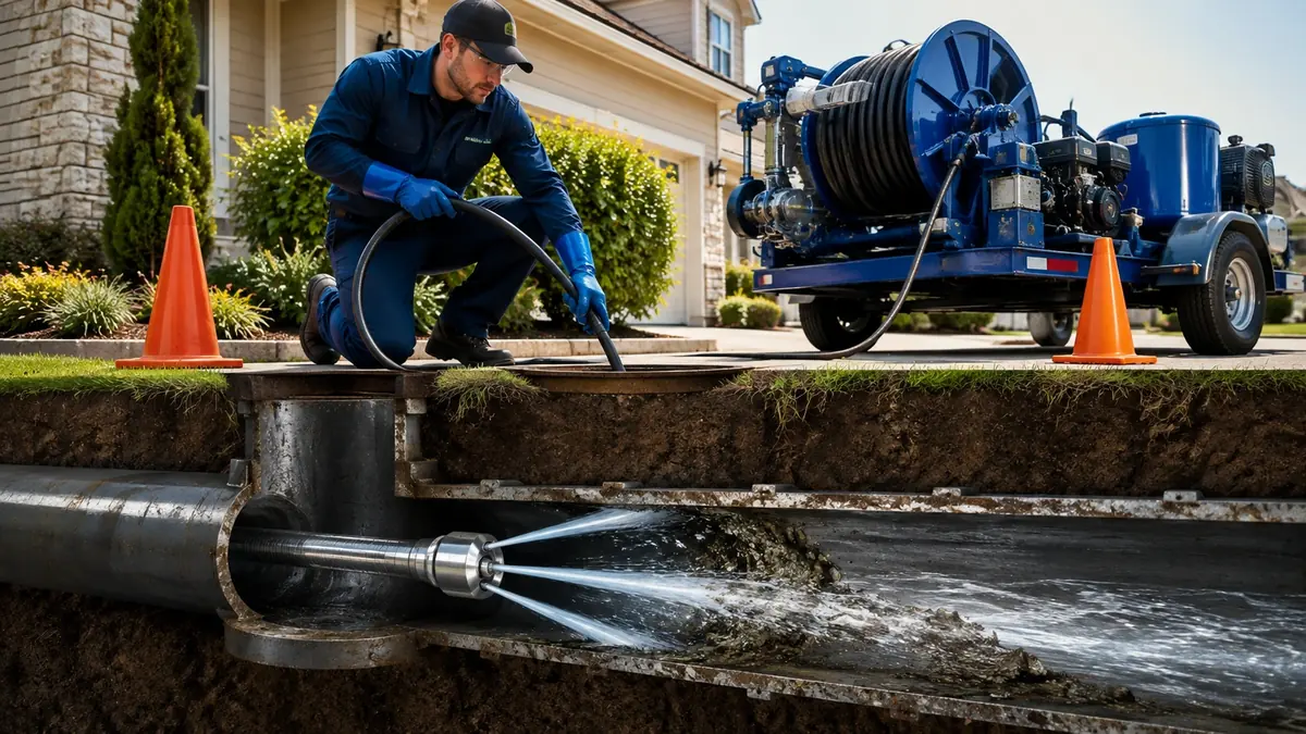 Main Sewer Line Hydro Jet Cleaning in Guatay